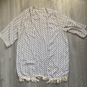 Geometric Fringe Cardigan